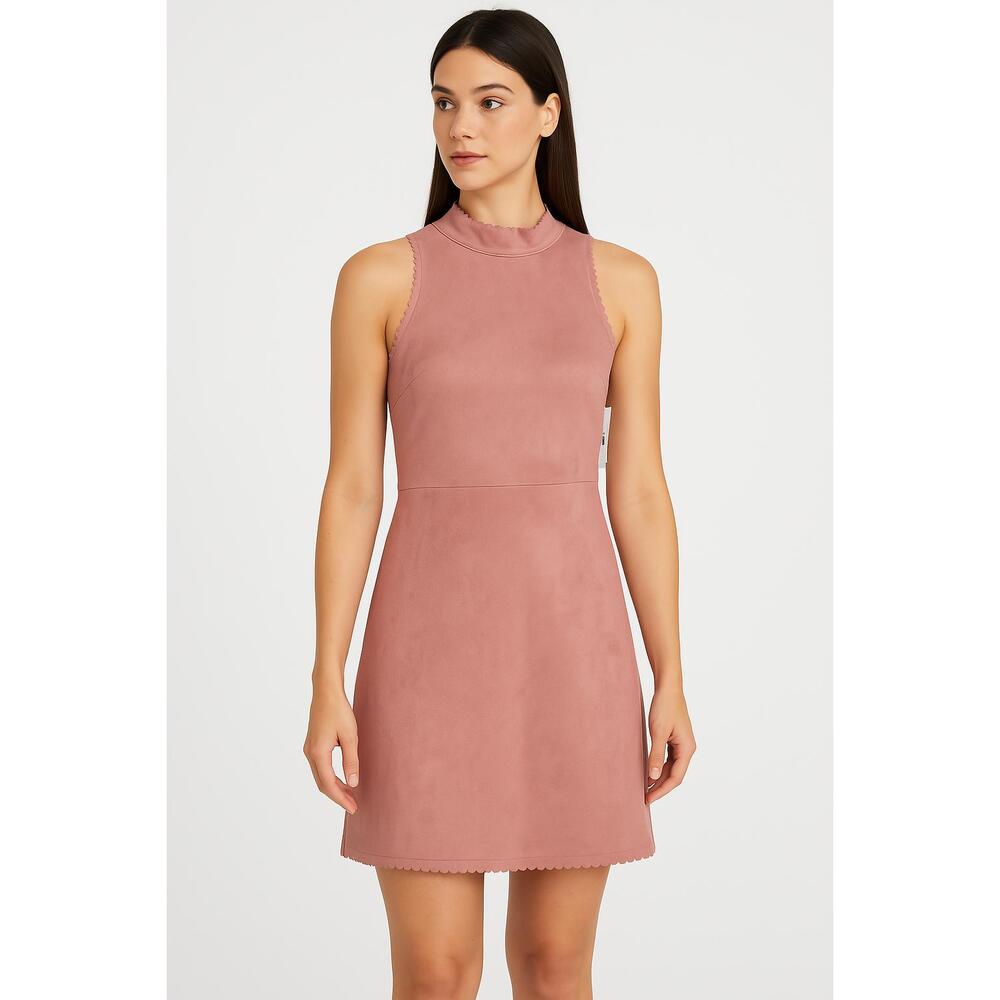 NWT Soprano Dress Womens Medium Pink Sleeveless High Neck Above Knee